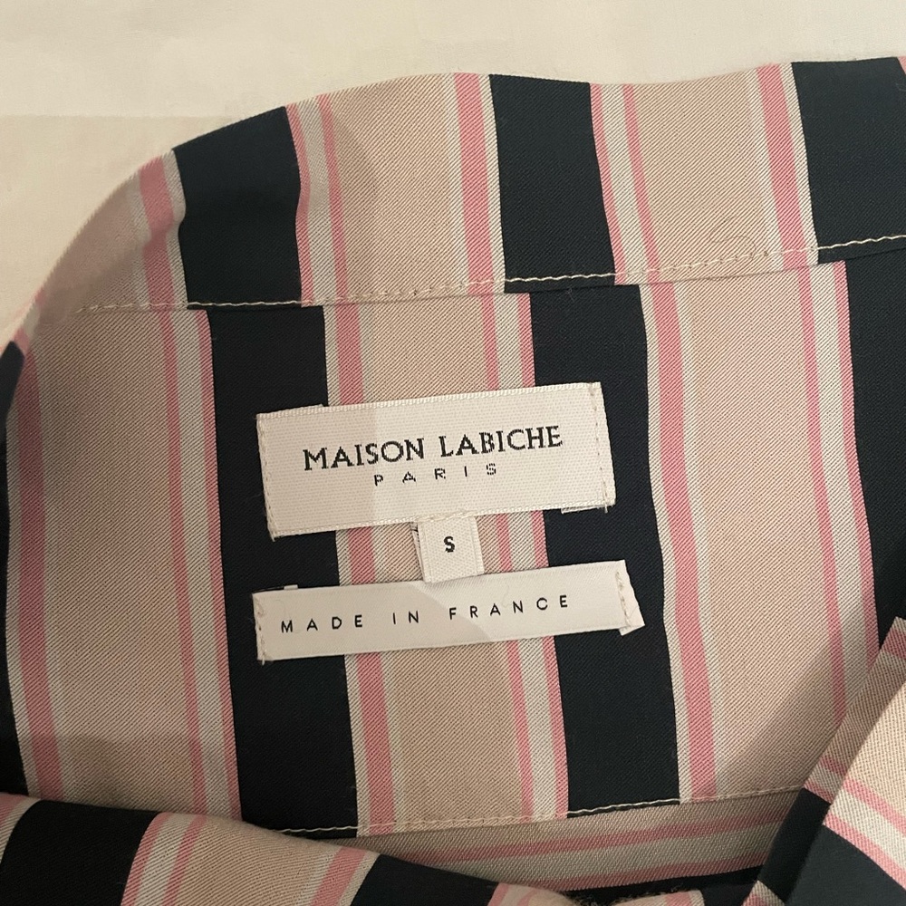 Maison labiche midi wrap skirt. Pink green and white. Size small